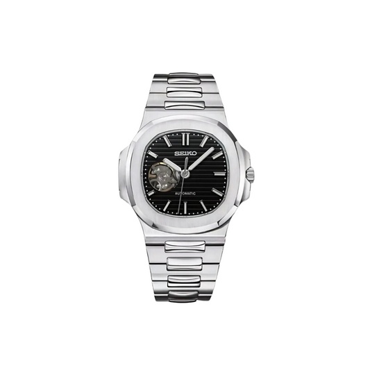 SEIKONAUTILUS BLACK OPEN HEART MEN'S MOD WATCH